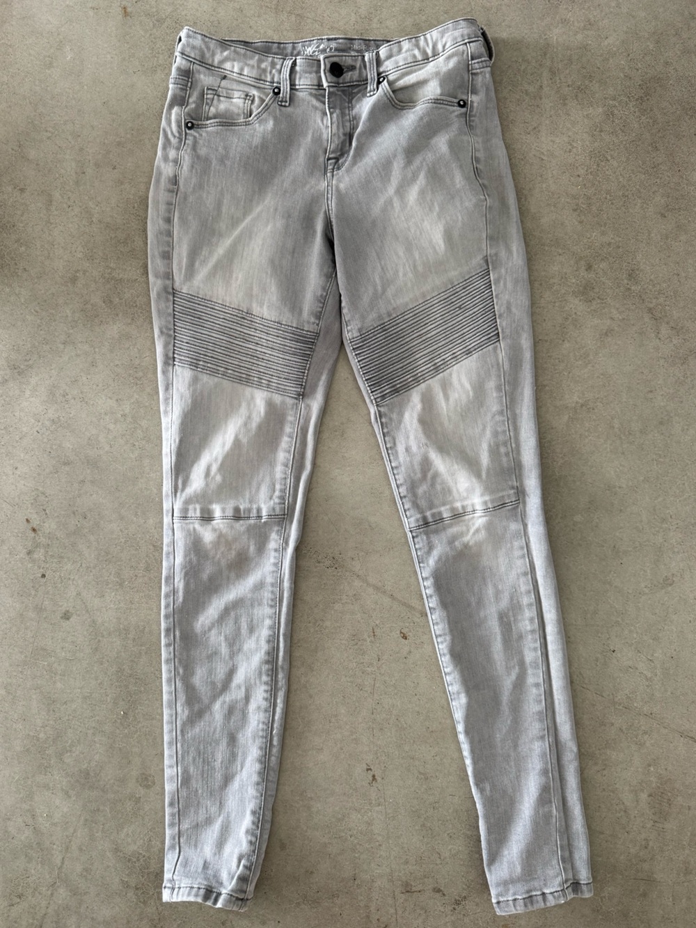 Mossimo Supply Co. Light Gray Skinny Moto Jeans